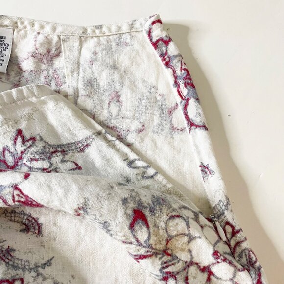 Vintage 90’s Hunts Club 100% Linen Floral Print Midi/Maxi Skirt Women’s Size 12 - Picture 5 of 9